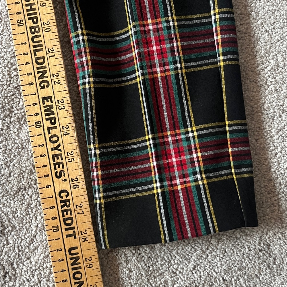 J. Crew Black Tartan Plaid Full-length Ruby Pants size 6 - Picture 8 of 8
